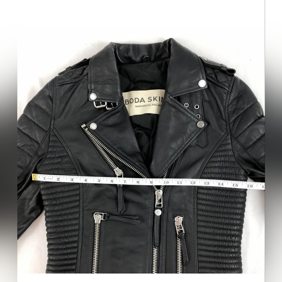 Boda Skins Kay Michaels 2.0 Quilted Detailed Leather Jacket SZ 2 - Picture 4 of 15